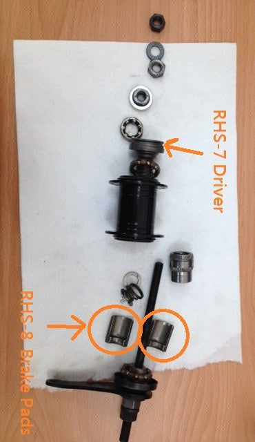Rear hub spare, set 7